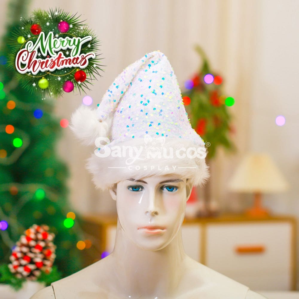 【In Stock】Christmas Cosplay Rhombus Sequins Santa Hat Props Prop