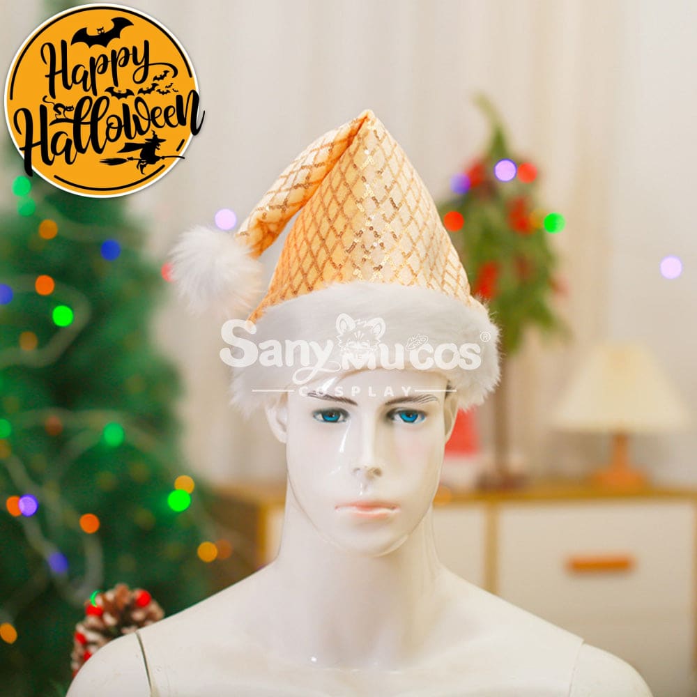 【In Stock】Christmas Cosplay Rhombus Sequins Santa Hat Props Prop