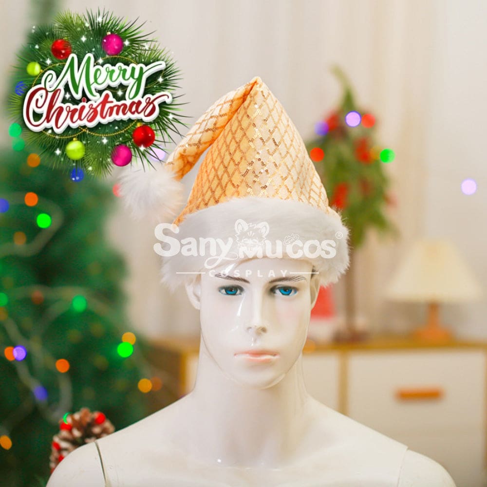 【In Stock】Christmas Cosplay Rhombus Sequins Santa Hat Props Prop