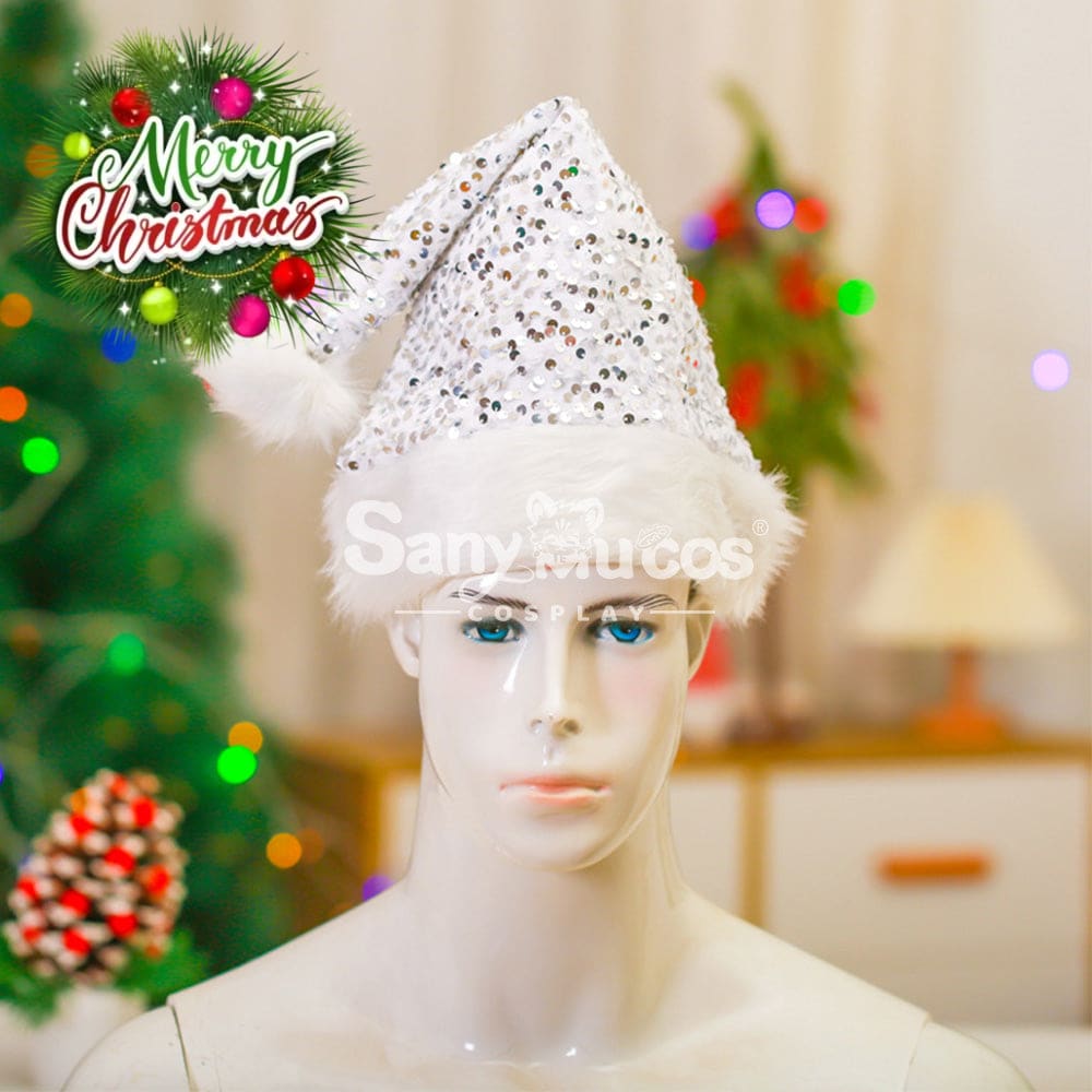 【In Stock】Christmas Cosplay Rhombus Sequins Santa Hat Props Prop