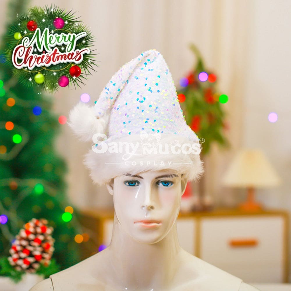 【In Stock】Christmas Cosplay Rhombus Sequins Santa Hat Props Prop