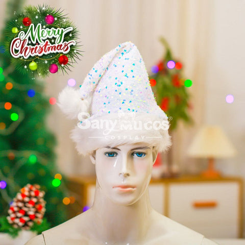 【In Stock】Christmas Cosplay Rhombus Sequins Santa Hat Props Prop