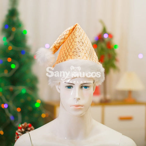 【In Stock】Christmas Cosplay Rhombus Sequins Santa Hat Props Prop