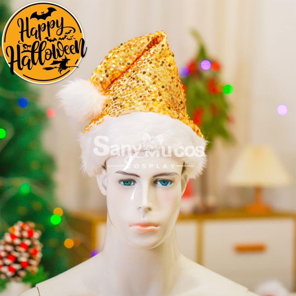 【In Stock】Christmas Cosplay Rhombus Sequins Santa Hat Props Prop