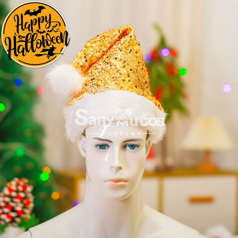 【In Stock】Christmas Cosplay Rhombus Sequins Santa Hat Props Prop