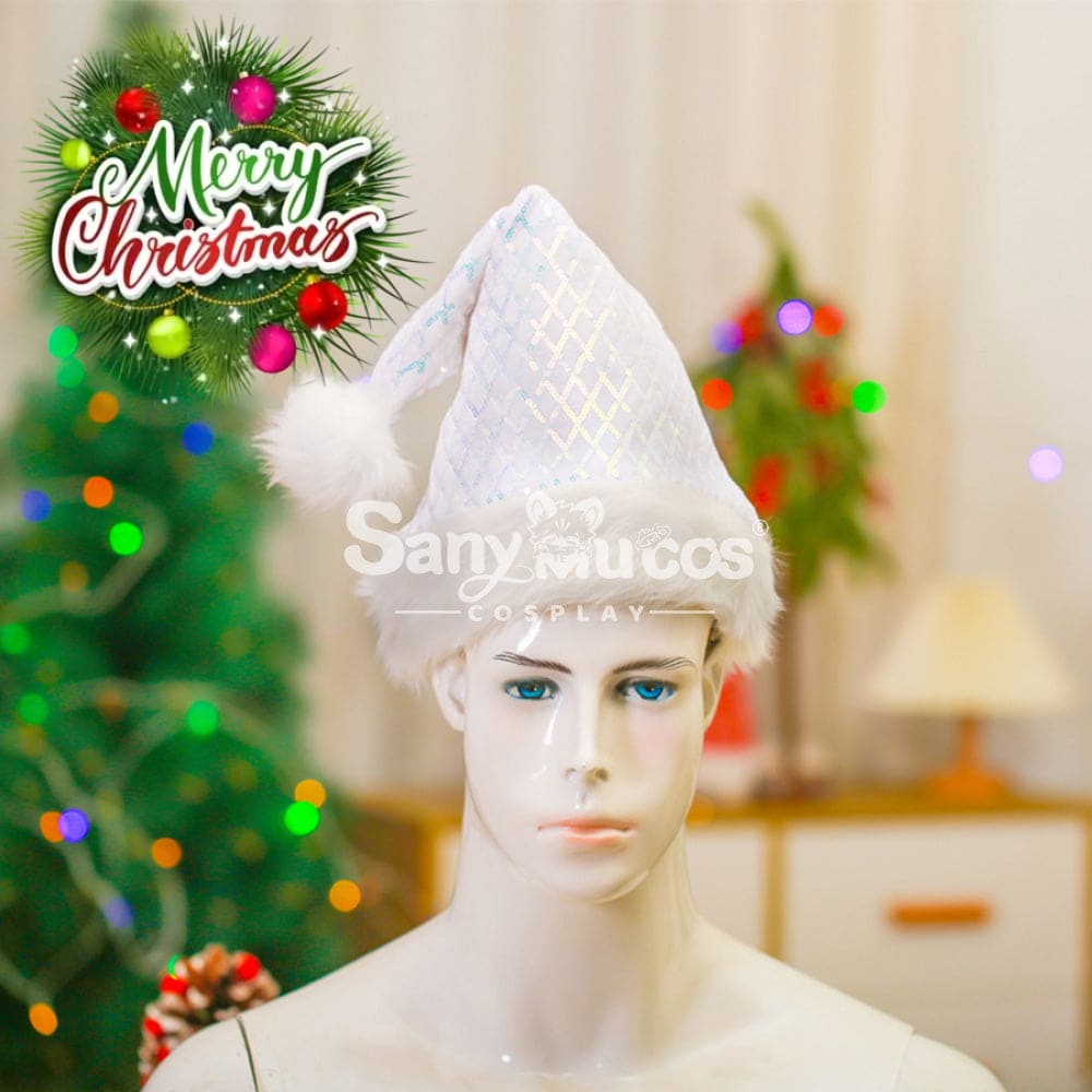 【In Stock】Christmas Cosplay Rhombus Sequins Santa Hat Props Prop