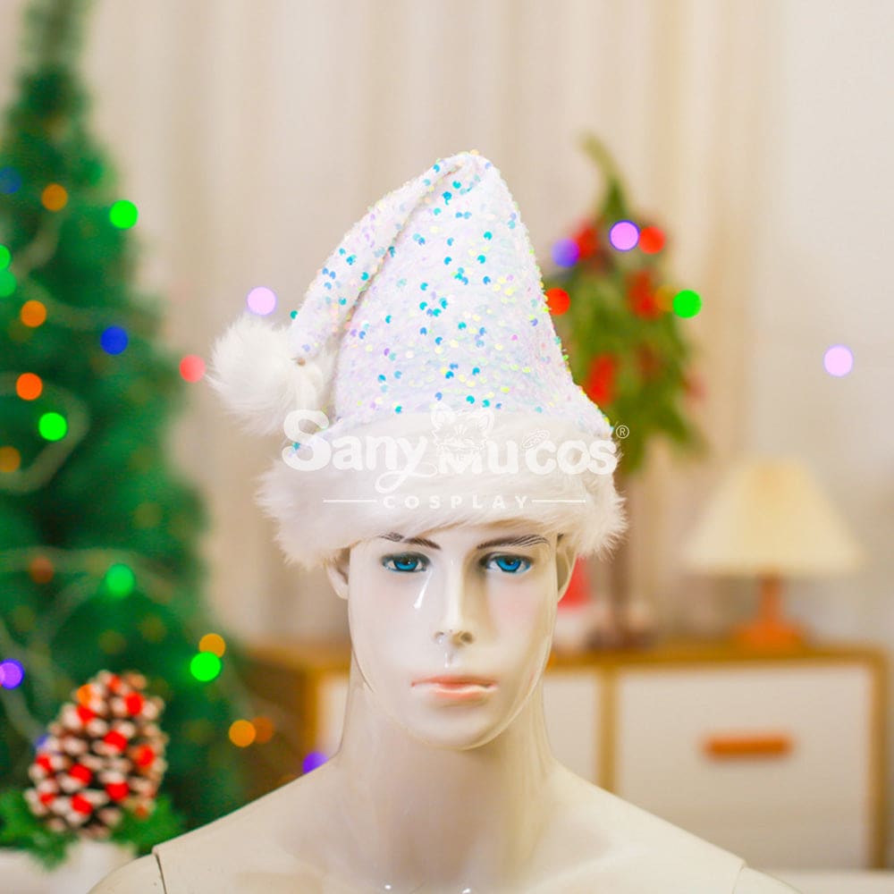 【In Stock】Christmas Cosplay Rhombus Sequins Santa Hat Props Prop