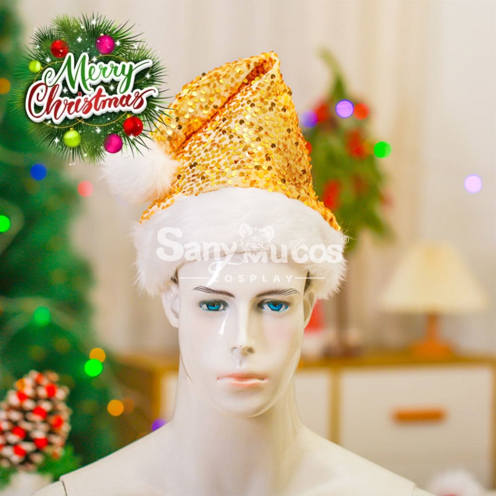 【In Stock】Christmas Cosplay Rhombus Sequins Santa Hat Props Prop