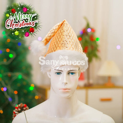 【In Stock】Christmas Cosplay Rhombus Sequins Santa Hat Props Prop