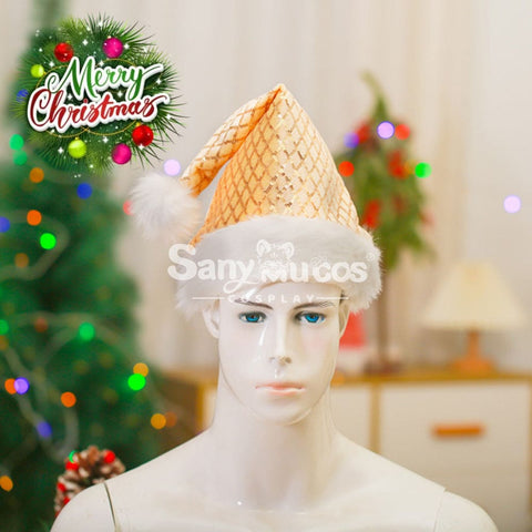 【In Stock】Christmas Cosplay Rhombus Sequins Santa Hat Props Prop