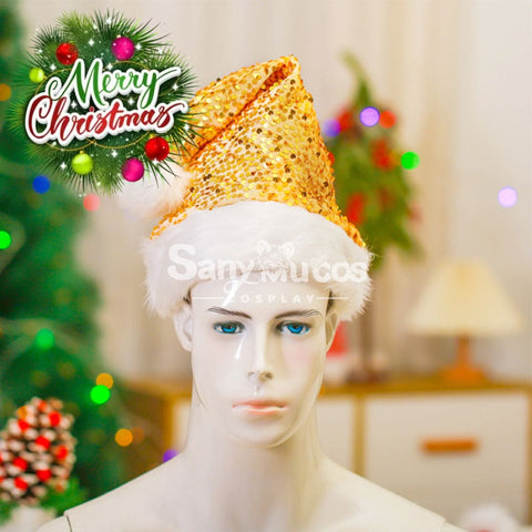 【In Stock】Christmas Cosplay Rhombus Sequins Santa Hat Props Prop