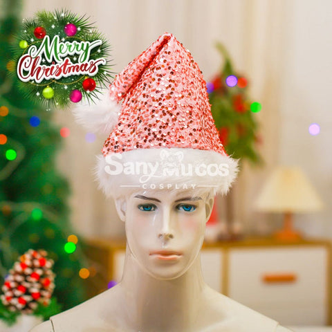 【In Stock】Christmas Cosplay Rhombus Sequins Santa Hat Props Prop