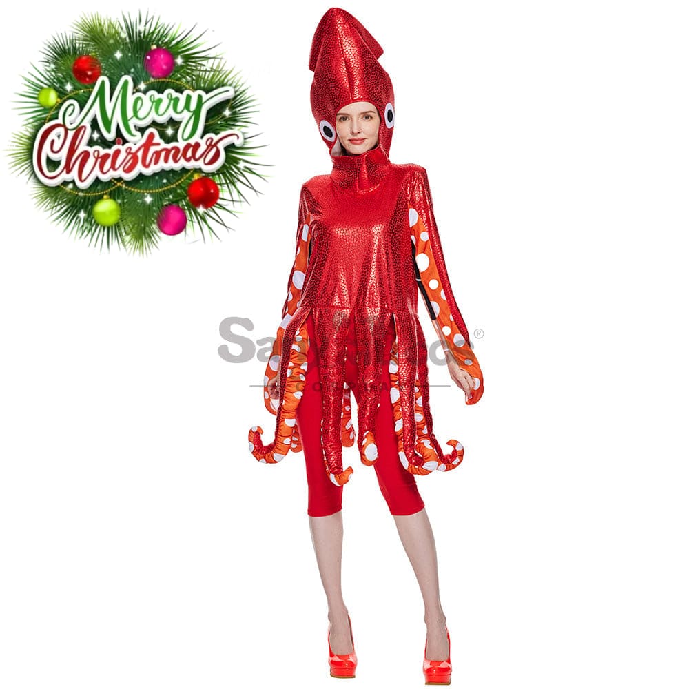 【In Stock】Christmas Cosplay Squid Costume Costumes