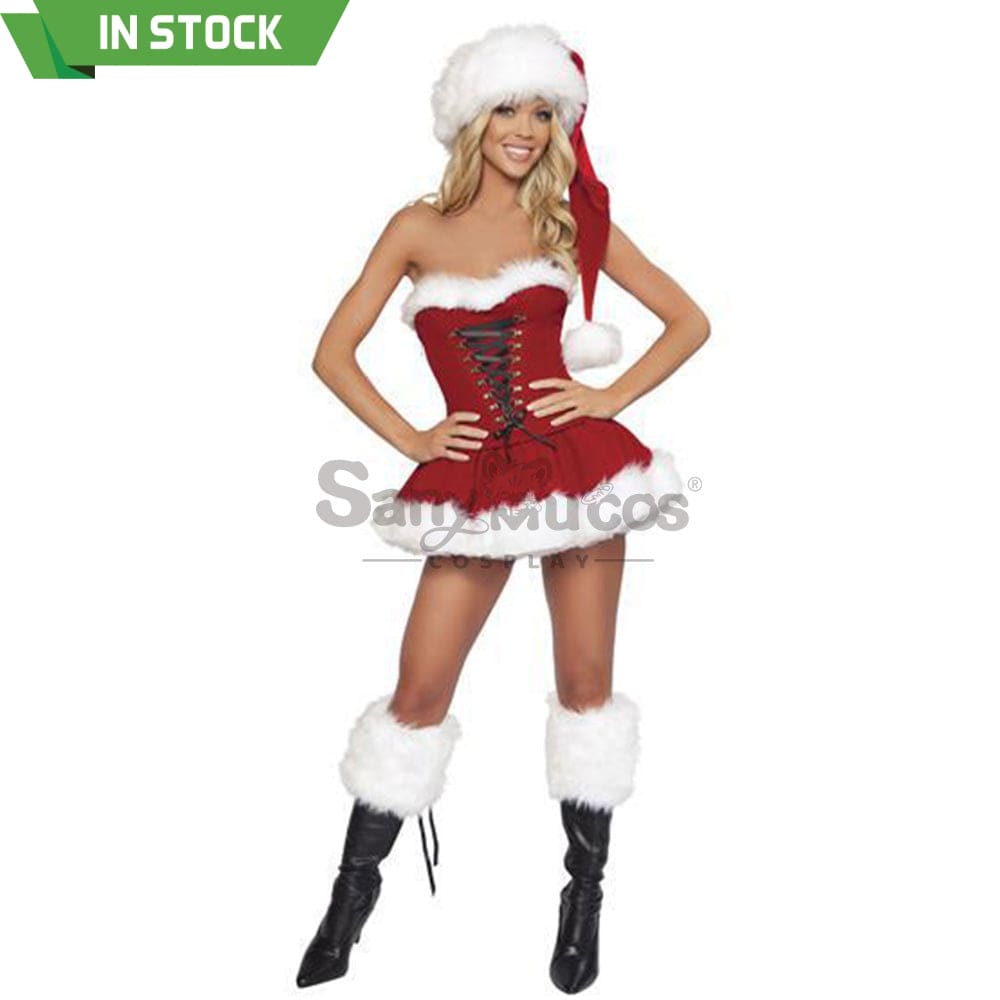 【In Stock】Christmas Cosplay Tube Top Corset Dress Costume Costumes