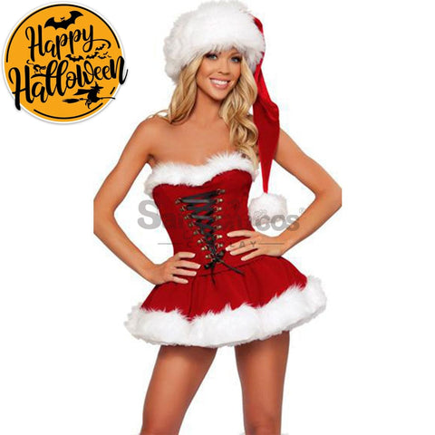 【In Stock】Christmas Cosplay Tube Top Corset Dress Costume Costumes
