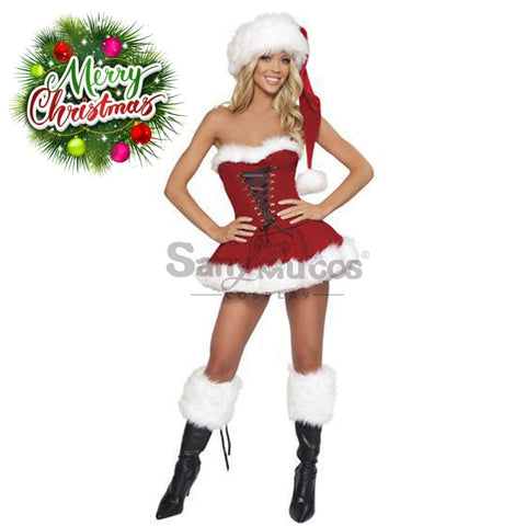 【In Stock】Christmas Cosplay Tube Top Corset Dress Costume Costumes