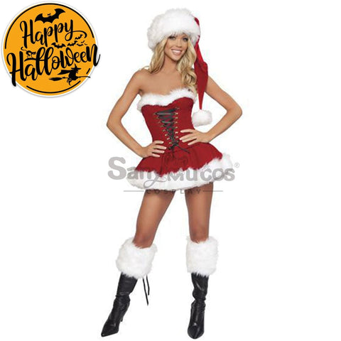 【In Stock】Christmas Cosplay Tube Top Corset Dress Costume Costumes