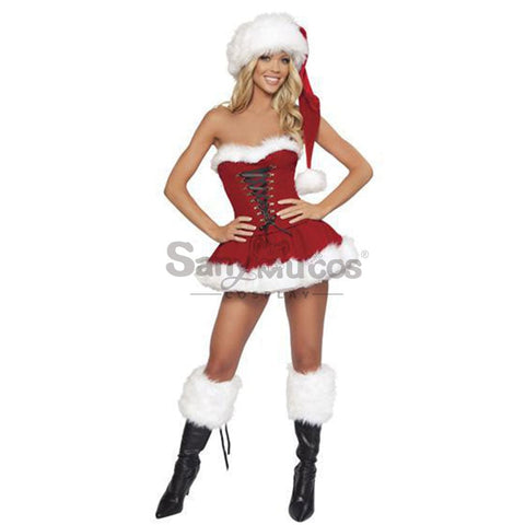 【In Stock】Christmas Cosplay Tube Top Corset Dress Costume Costumes