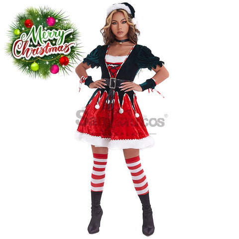 【In Stock】Christmas Cosplay Two Piece Dress Costume Costumes