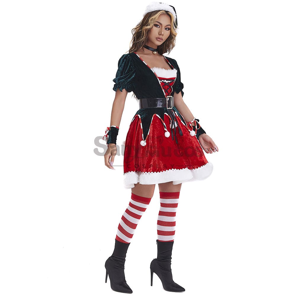 【In Stock】Christmas Cosplay Two Piece Dress Costume Costumes