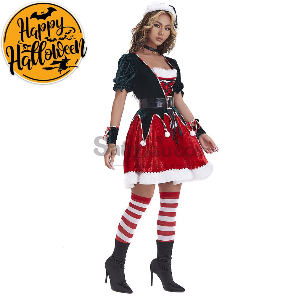 【In Stock】Christmas Cosplay Two Piece Dress Costume Costumes