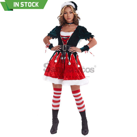 【In Stock】Christmas Cosplay Two Piece Dress Costume Costumes