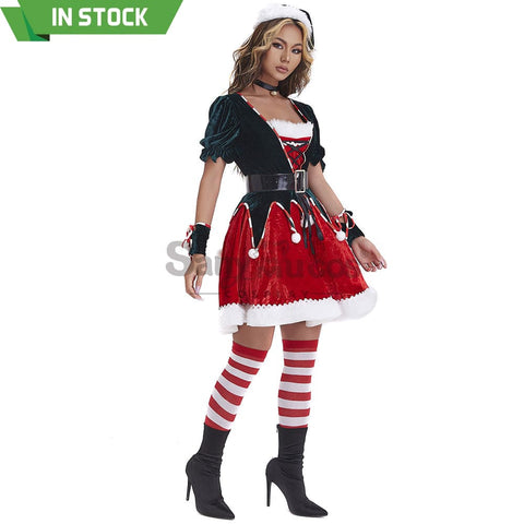 【In Stock】Christmas Cosplay Two Piece Dress Costume Costumes