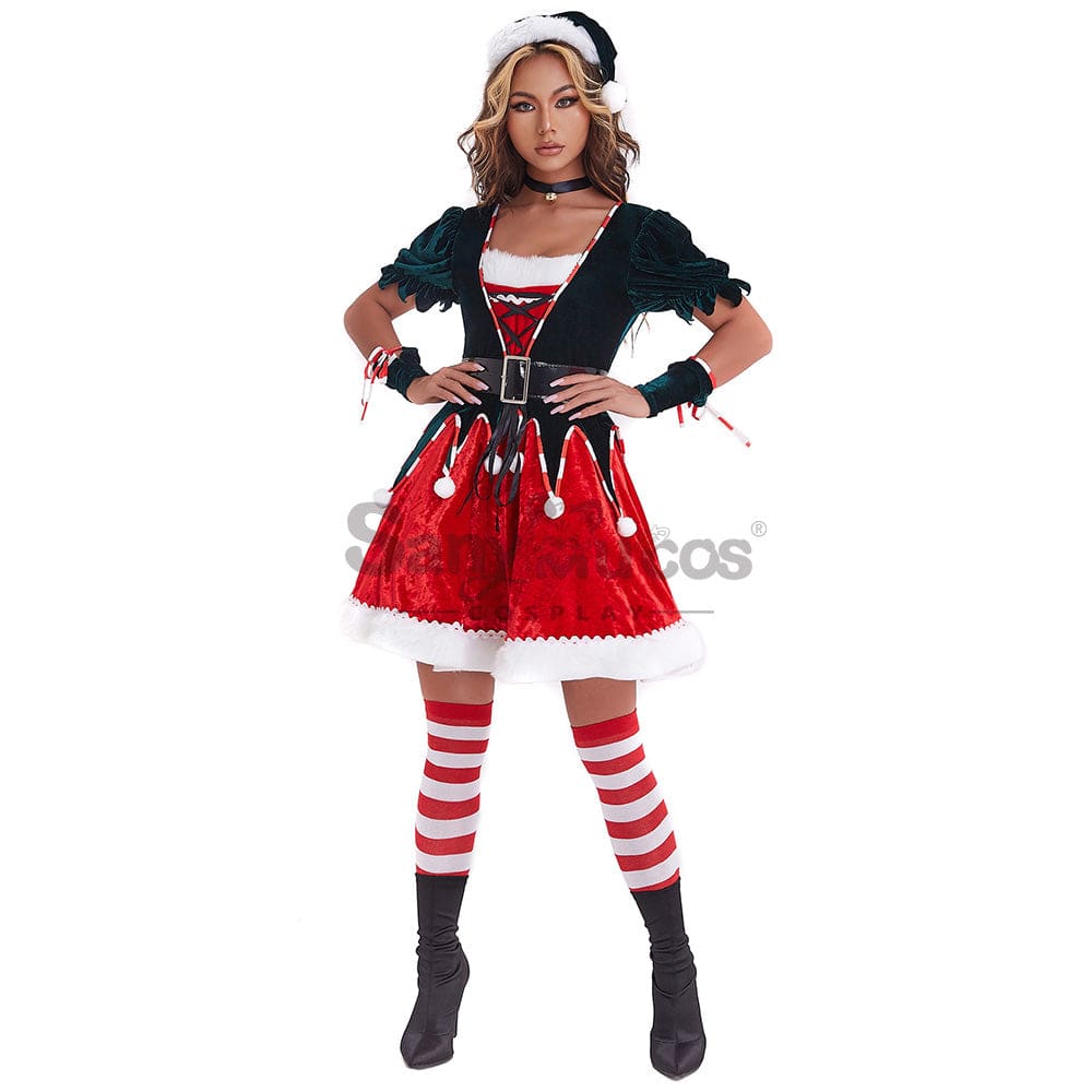 【In Stock】Christmas Cosplay Two Piece Dress Costume Costumes