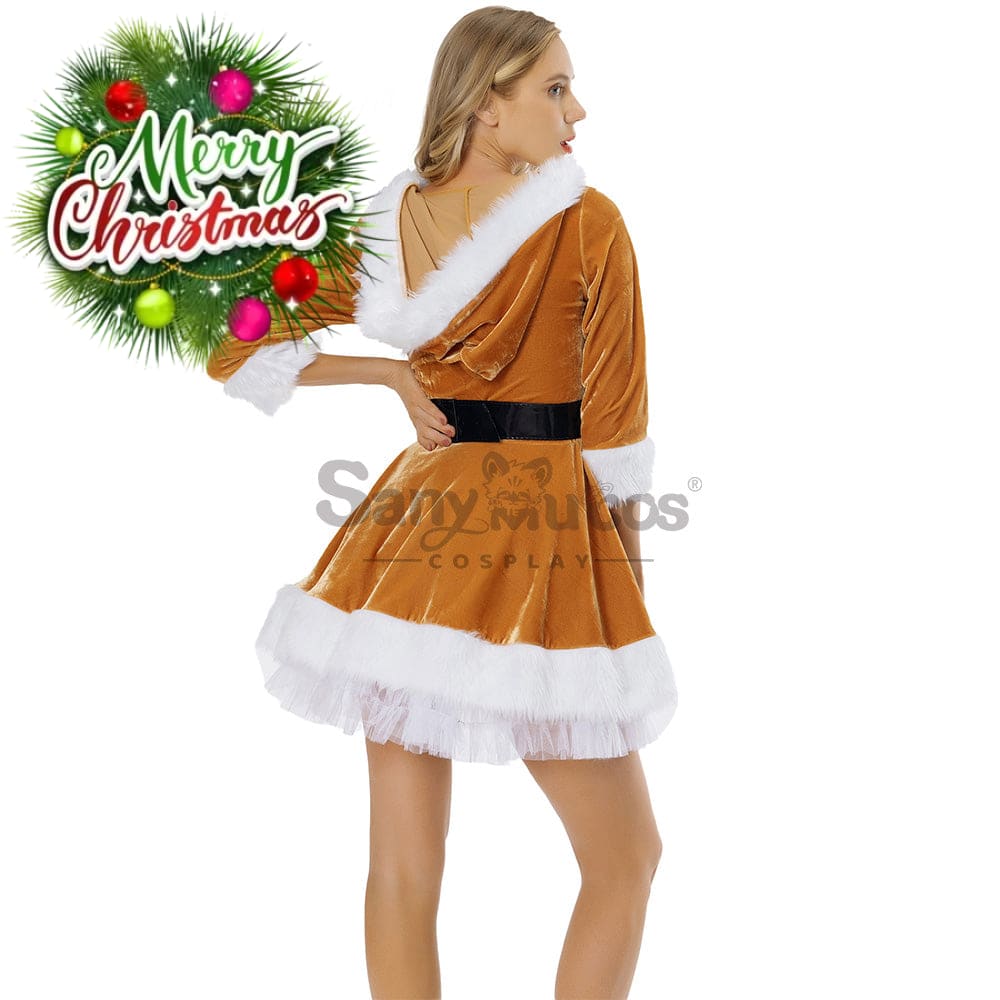 【In Stock】Christmas Cosplay V-Neck Dresses Costume Costumes