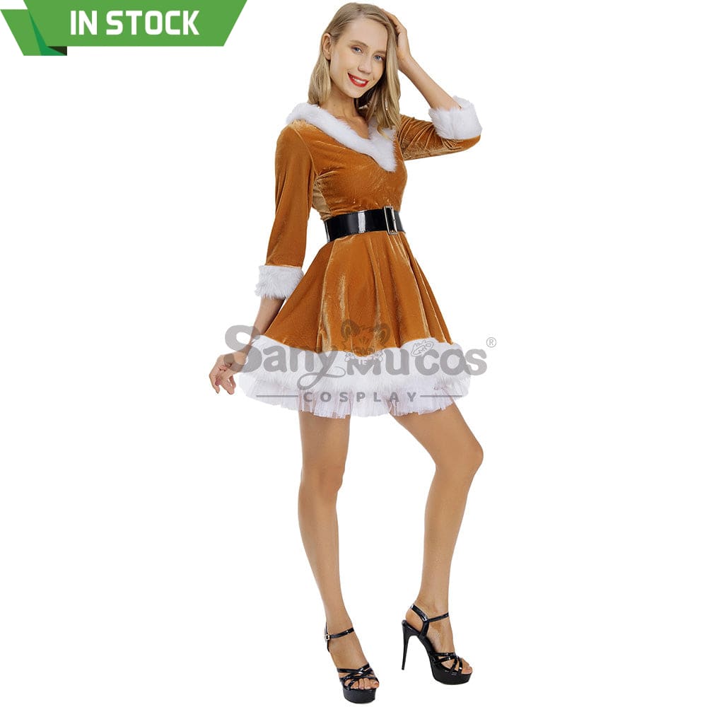 【In Stock】Christmas Cosplay V-Neck Dresses Costume Costumes