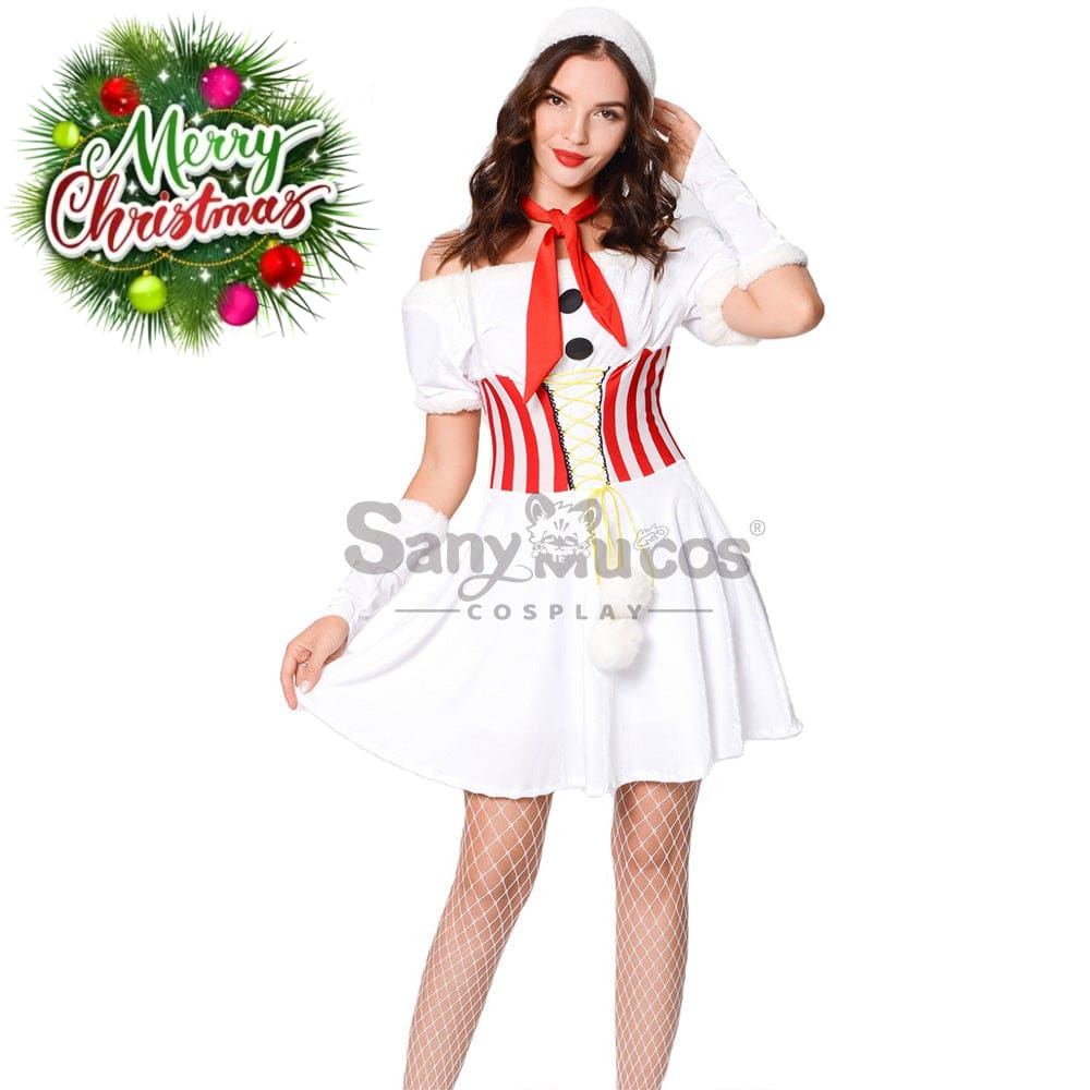 【In Stock】Christmas Cosplay White Christmas Dress Costume Costumes