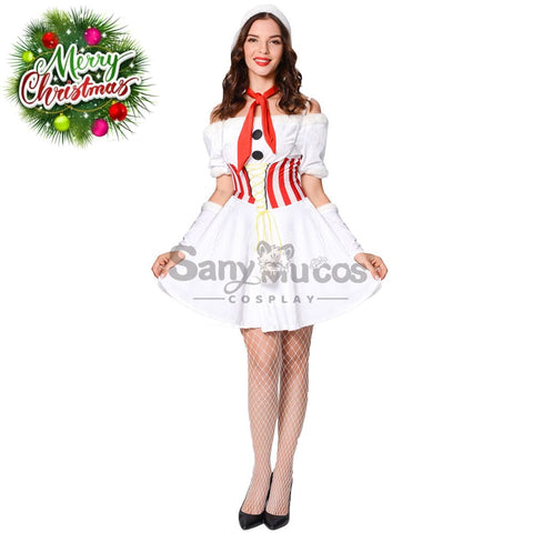 【In Stock】Christmas Cosplay White Christmas Dress Costume Costumes
