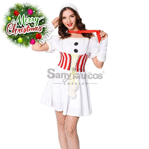 【In Stock】Christmas Cosplay White Christmas Dress Costume Costumes