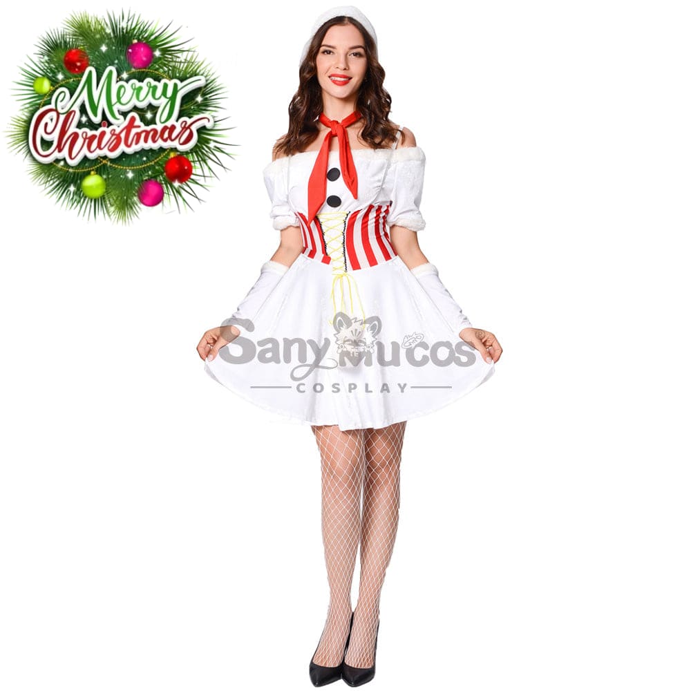 【In Stock】Christmas Cosplay White Christmas Dress Costume Costumes