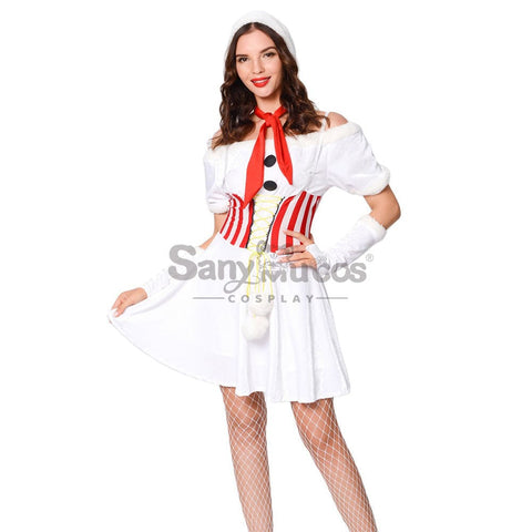 【In Stock】Christmas Cosplay White Christmas Dress Costume Costumes