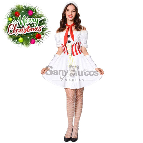 【In Stock】Christmas Cosplay White Christmas Dress Costume Costumes