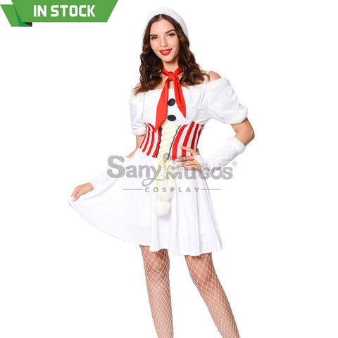 【In Stock】Christmas Cosplay White Christmas Dress Costume Costumes