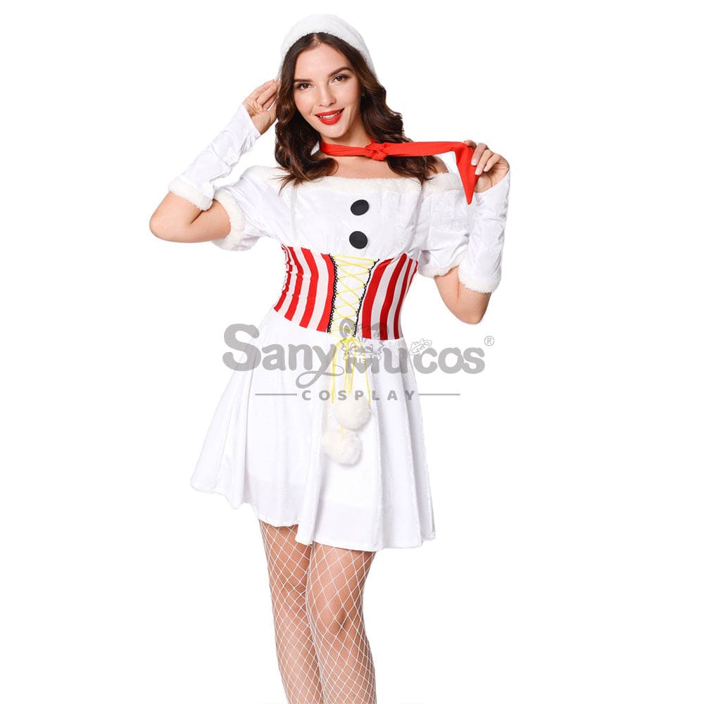 【In Stock】Christmas Cosplay White Christmas Dress Costume Costumes