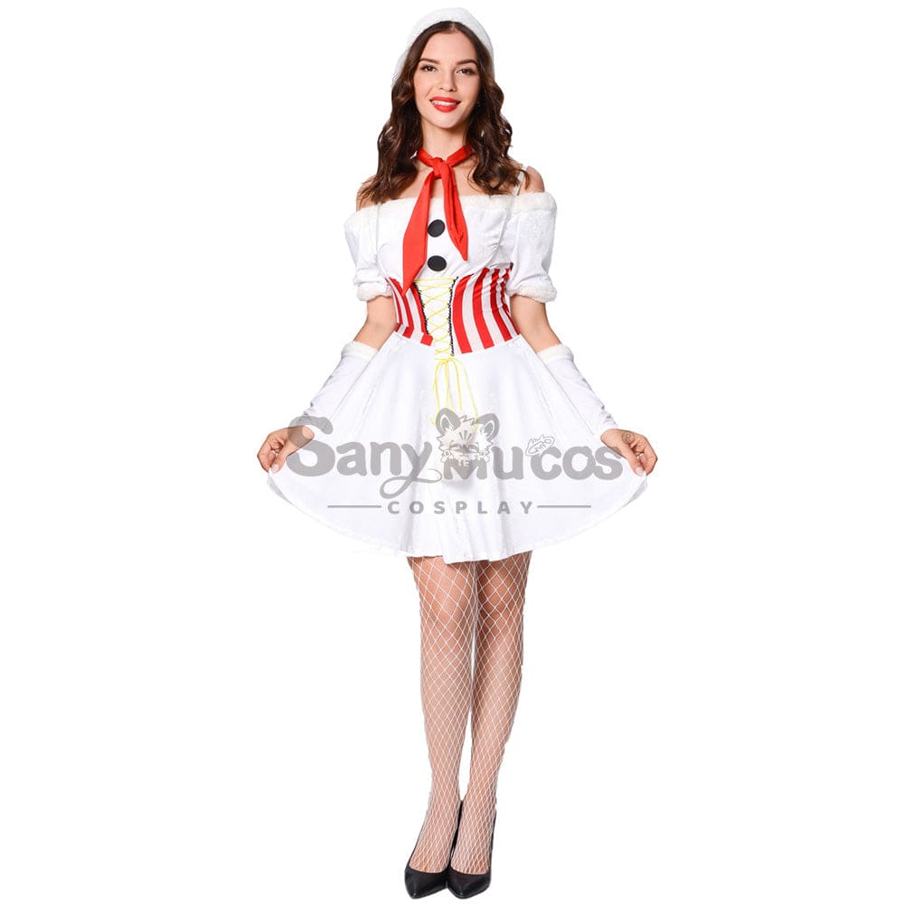 【In Stock】Christmas Cosplay White Christmas Dress Costume Costumes