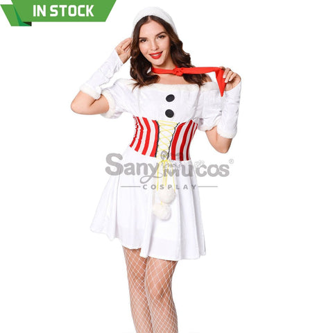 【In Stock】Christmas Cosplay White Christmas Dress Costume Costumes