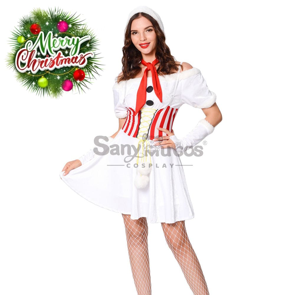 【In Stock】Christmas Cosplay White Christmas Dress Costume Costumes