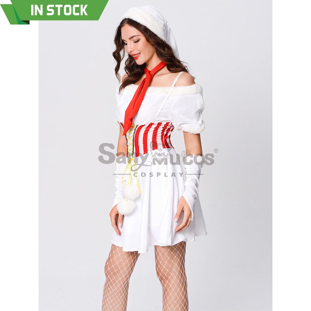【In Stock】Christmas Cosplay White Christmas Dress Costume Costumes