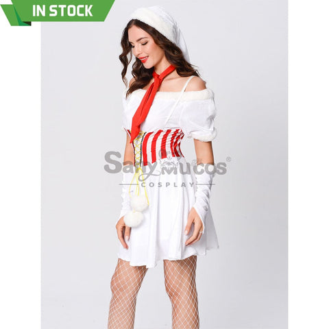 【In Stock】Christmas Cosplay White Christmas Dress Costume Costumes