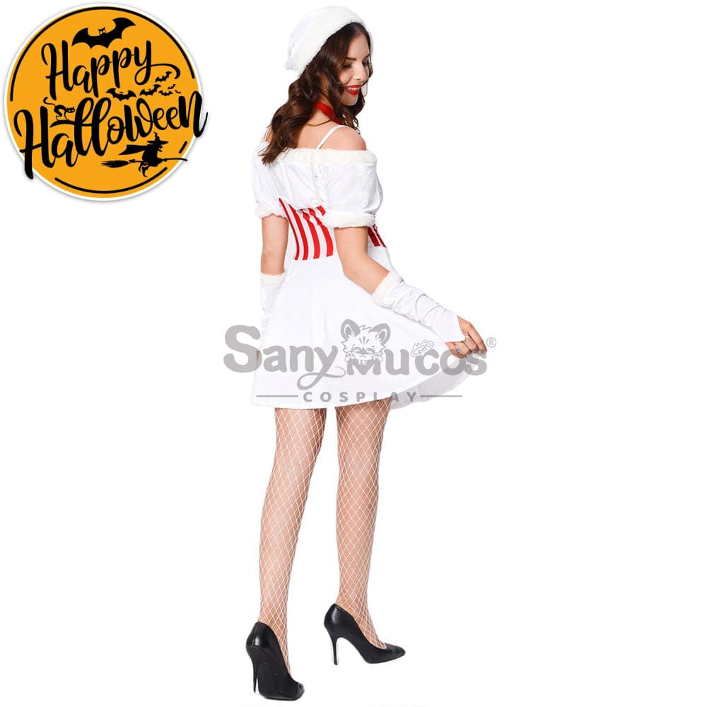 【In Stock】Christmas Cosplay White Christmas Dress Costume Costumes