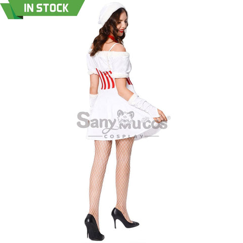 【In Stock】Christmas Cosplay White Christmas Dress Costume Costumes