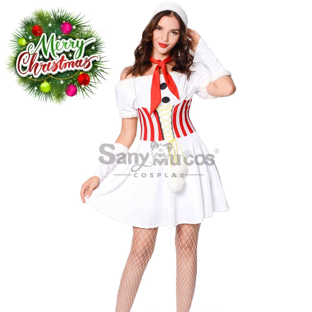 【In Stock】Christmas Cosplay White Christmas Dress Costume Costumes