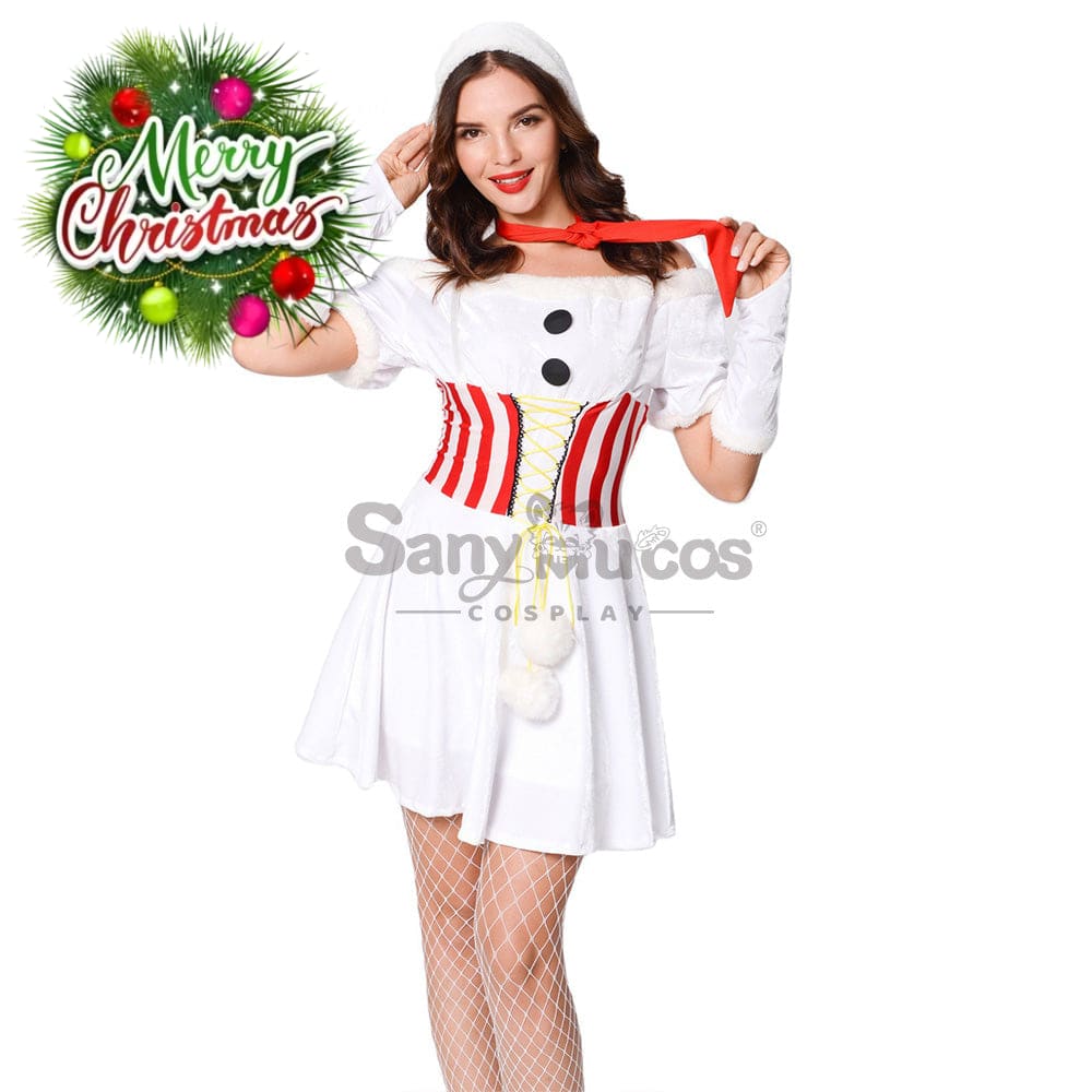 【In Stock】Christmas Cosplay White Christmas Dress Costume Costumes