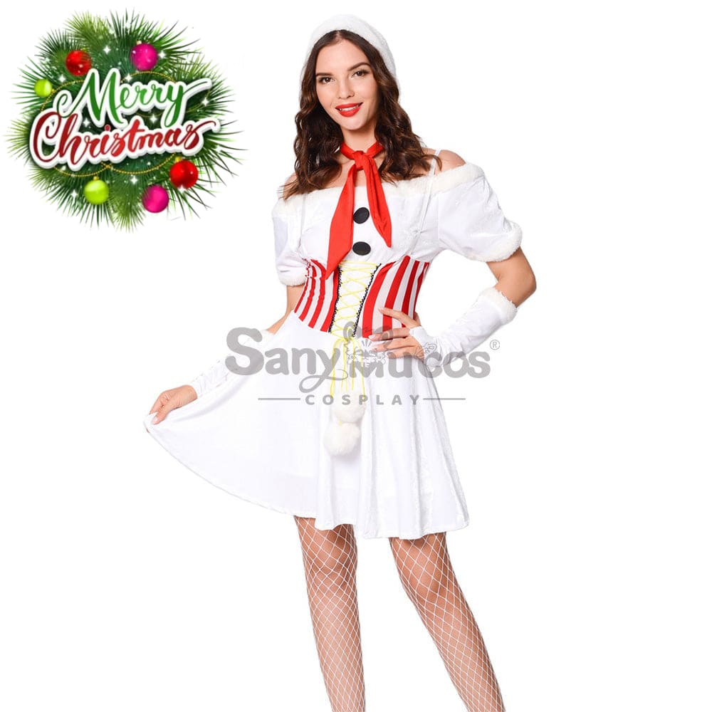【In Stock】Christmas Cosplay White Christmas Dress Costume Costumes