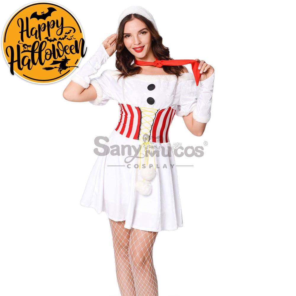【In Stock】Christmas Cosplay White Christmas Dress Costume Costumes