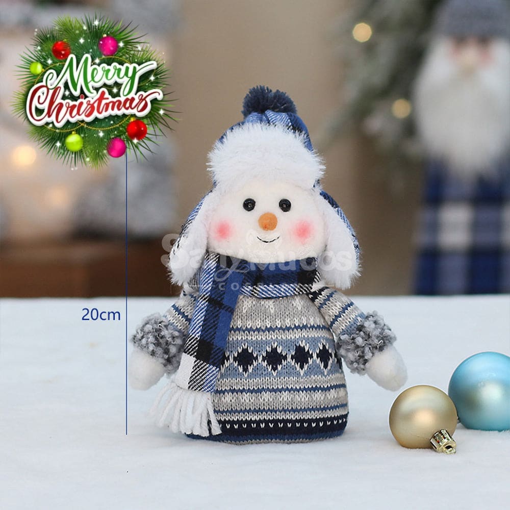 【In Stock】Christmas Decoration Blue Fabric Doll Cute Ski Snowman A Cosplay Prop